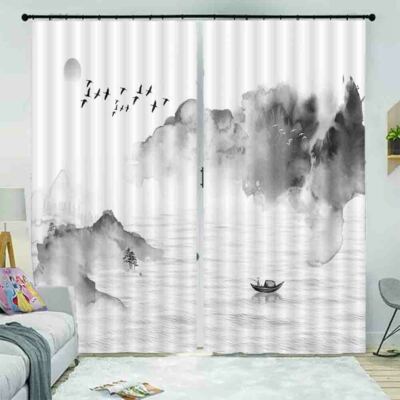 Force Deformity Sky 3D Curtain Blockout Photo Printing Curtains Drape Fabric