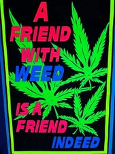 Vintage Black Light POSTER A FRIEND IN NEED IS A FRIEND INDEED 2003 nice 