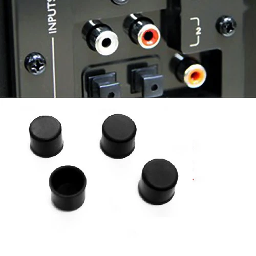 Klar Schwarz Silikon Stopper RCA Phono Schnittstelle Anti Staub Abdeckung - Picture 4 of 12