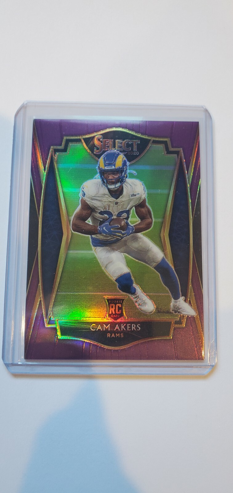 Cam Akers 2020 Select #155 Premier Level Rookie RC PURPLE PRIZM #27/75 Rams SP