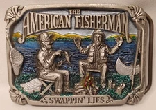 The Great American Buckle Co. THE AMERICAN FISHERMAN Swappin' Lies  #1644 1986