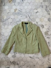 piazza Sempione cotton jacket size 40 lime green with turquoise under tones