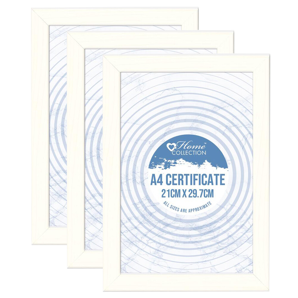 A4 Photo Frames, Pack of 3, Certificate Poster Picture Frames Black