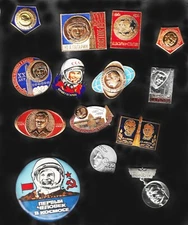 Lot of 14 USSR & RF  space lapel pins/Badges cosmos_GAGARIN