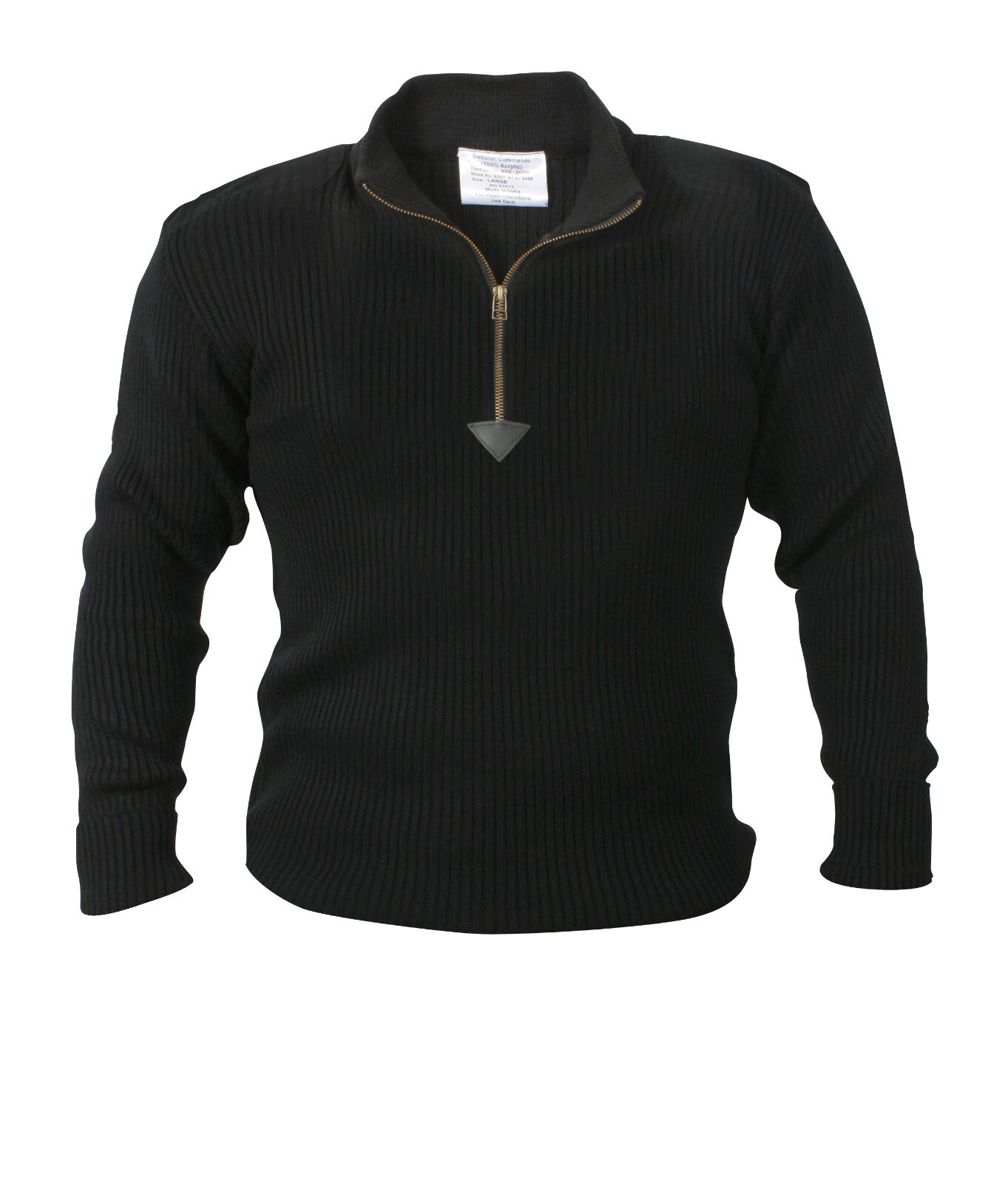 Rothco - Quarter Zip Acrylic Black Commando Sweater