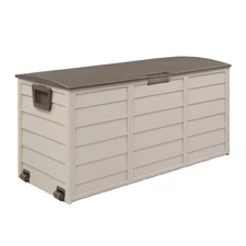 Outdoor Storage Deck Box Large Chest Bin Patio Garden 75-Gal Container Lockable