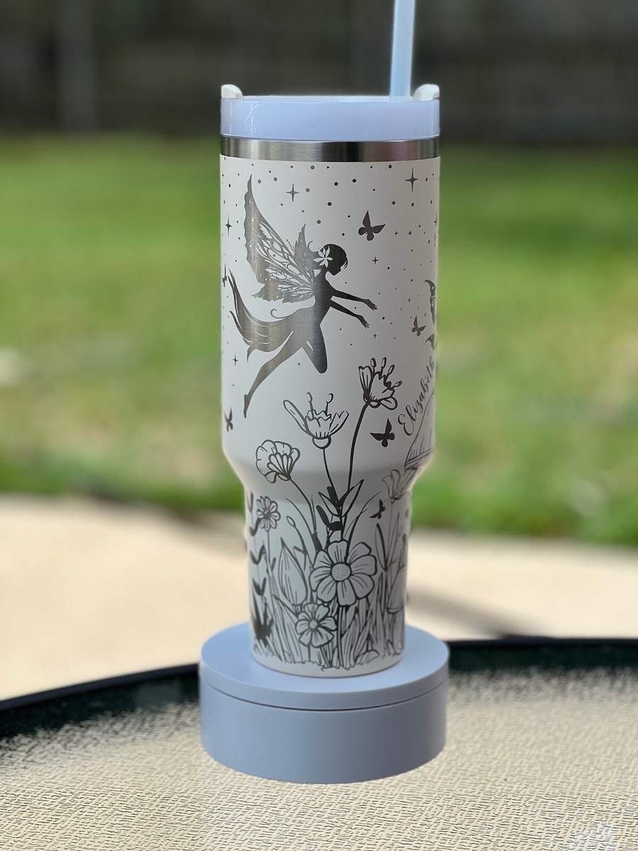 フェアリーグレン Ready to Serve FGP858 0715C Fairy Garden Beautiful Scene 40 Oz Stanley Tumbler. Laser Engraved