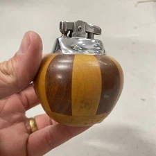 Ronson Carousel Lighter wooden Mid Century Modern MCM Table Lighter Untested -LN