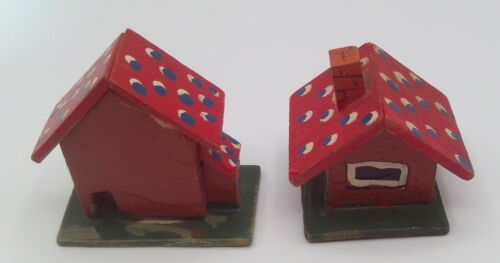 Costruzioni fattoria legno miniatura vintage alberi animali recinzioni 13 pezzi Giappone - Foto 11 di 12