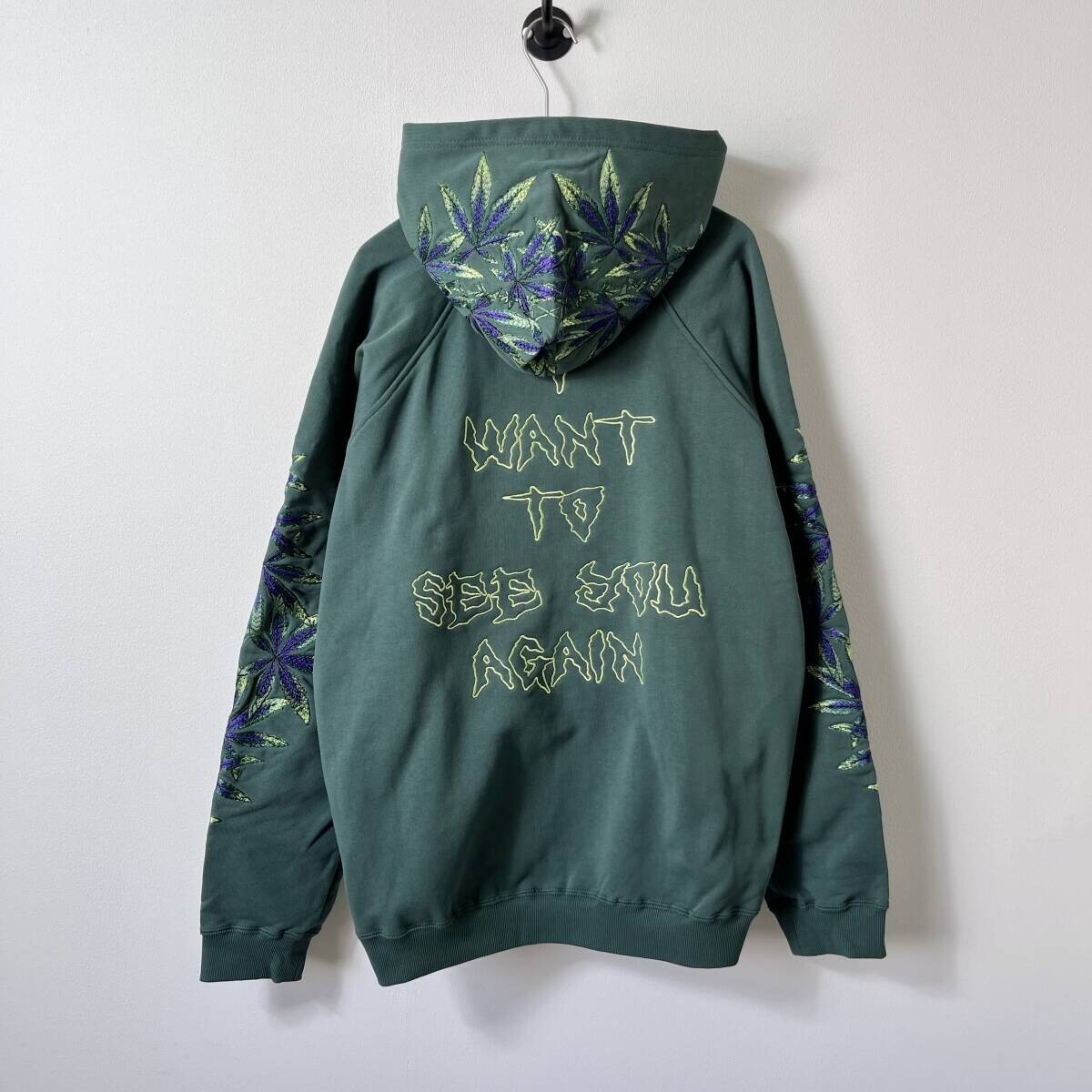 MAYO Size L Devil Skull Embroidery Hoodie Pullover Green Japan | eBay