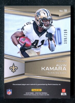 2018 Panini Spectra Catalysts Jersey #18 Alvin Kamara 199/199 New