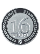 PinMart's 16 Years of Service Award Employee Recognition Gift Lapel Pin - Black