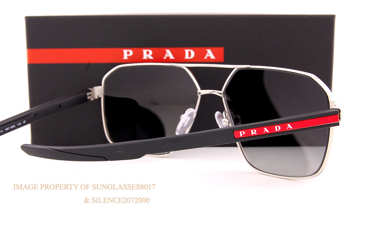 Brand New Prada Sport Linea Rossa Sunglasses PS 55WS 1BC 06G Silver/Grey Polar eBay