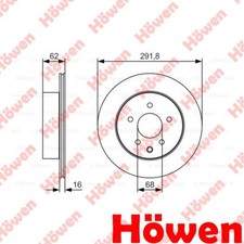 Fits Nissan Qashqai X-Trail Porsche Macan Brake Discs Rear Left Howen