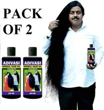 2 X Natural Adivasi Bhringraj Herbal Hair Oil 100ml Made Pure Ayurvedic Herbs