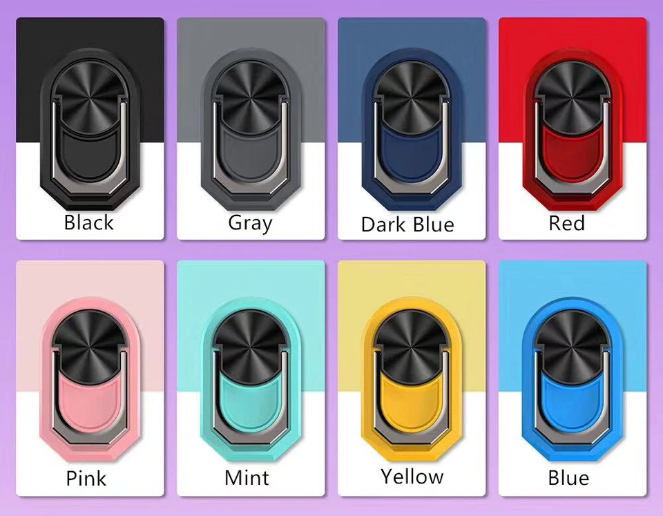 Universal 360 Cell Phone Magnetic Finger Ring Holder Stand Slim Car Metal Plate - Image 2 of 4