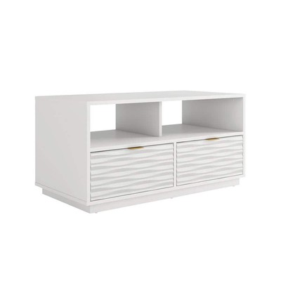 SAUDER TV Stand 19.331'' x 40'' x 20'' Engineered Wood Composite w/ Drawers White
