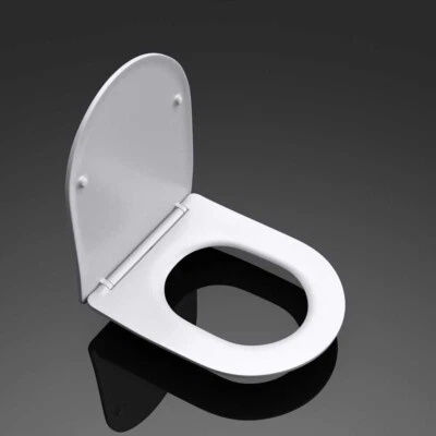 DUROVIN BATHROOMS Durovin Bathroom Toilet Seat UF Plastic D Shape White Soft Close Easy Clean