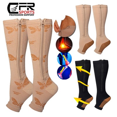 Zipper Compression Socks Women Men 