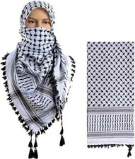 Keffiyeh Scarf Palestinian Shemagh Original Kufiya White Black