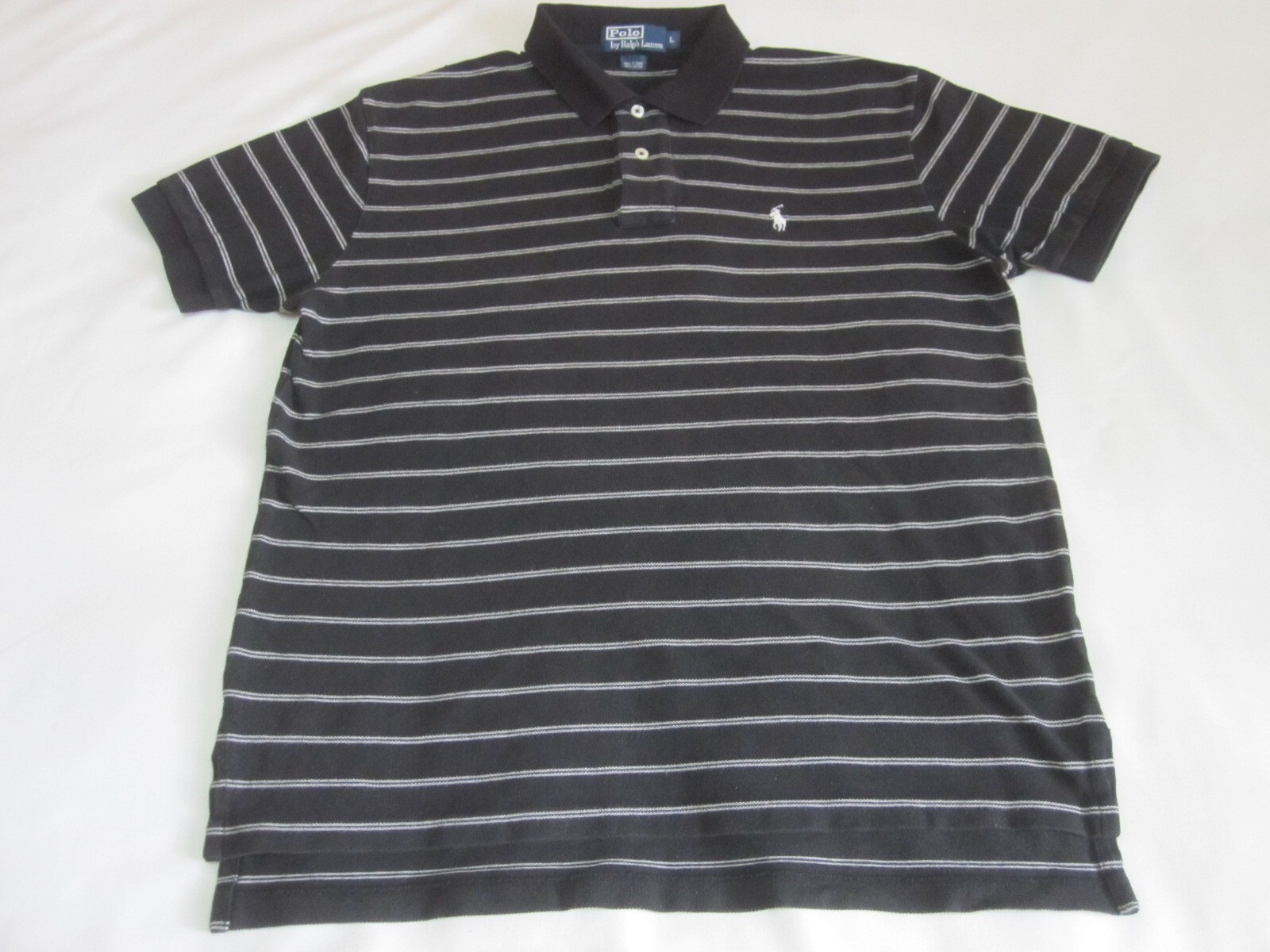 Polo Ralph Lauren vintage a righe manica corta pony logo camicia (nero taglia: L) usata in ottime condizioni