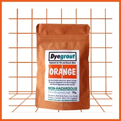 50 grammi - Pigmento di malta arancione per mosaici tintura cementizia di Dyegrout