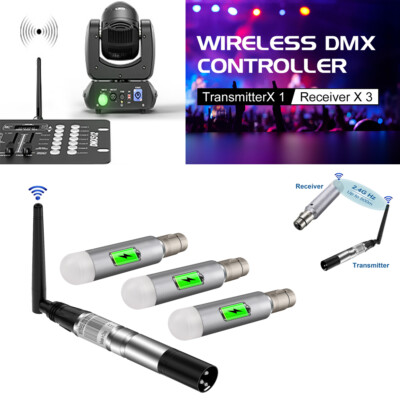 DMX512 Wireless Stage Lighting Controller 2.4G Transmitter & Receivers