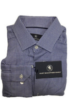 98.50 Hart Schaffner Marx Men's Long Sleeeve Dress Shirt, Blue, Small