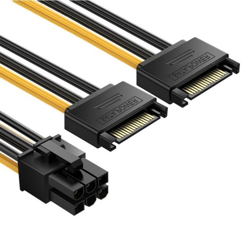 Sata15Pin to 6 Pin Power Connectors Cable for Graphics Card Stable Power Supply - Picture 7 of 14