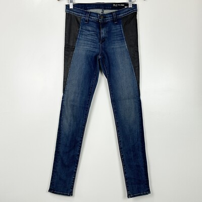 RAG & BONE Jean for INTERMIX High Waist Denim Genuine Lam Leather Sexy Jean 29