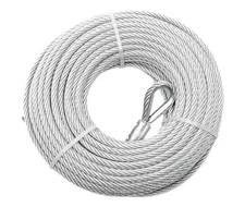 Commercial Uncoated Cable, 1/4" Diameter, 100' Length, 7000 lbs Breaking Stre...