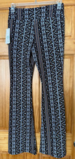 NEW No Boundaries Women's L Juniors Flare Pants Brown Print Stripe