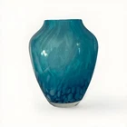 Vintage Hand Blown Cobalt Blue Art Glass Vase Murano-Style Small Accent Italy