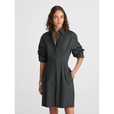 NWT Madewell Tucked Mini Shirtdress Green 10