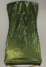 Fashion Nova Flash Of Light Metallic Strapless Mini Dress Green S Stretch