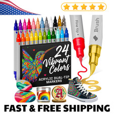 ARTISTRO 24 Acrylic Paint Markers - Paint Pens for Calligraphy, Brush  Fine Tip