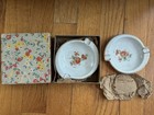 Set Of 4 Occupied Japan Porcelain Floral Design Ashtrays In Original Box — photo 7