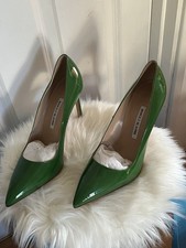 Manolo Blahnik Olive Green High Heel Shoes Size 7.5