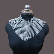 Medieval Chainmail Neck Collar Aluminum 8mm Butted Ring Women's Fantasy Costume