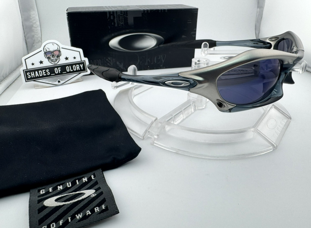 OAKLEY SPLICE FMJ+ CRYSTAL BLACK W/ ICE IRIDIUM SUNGLASSES 03-723 AUTHENTIC  RARE