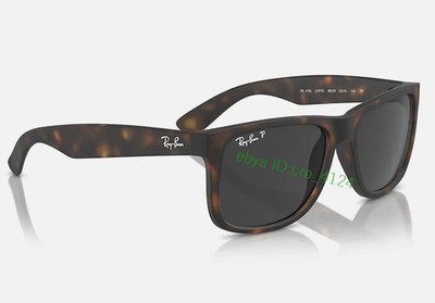 Ray-Ban Justin RB4165 865/87 Sunglasses Polarized Dark Grey Matte Havana UV 54MM