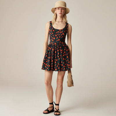 j crew fit and flare mini dress Sleeveless Jacquard Fit and Flare Mini Dress in Baby Pink main image 0