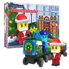 MAGNA-TILES Advent Calendar 24-Piece Magnetic Construction Set Christmas Gift