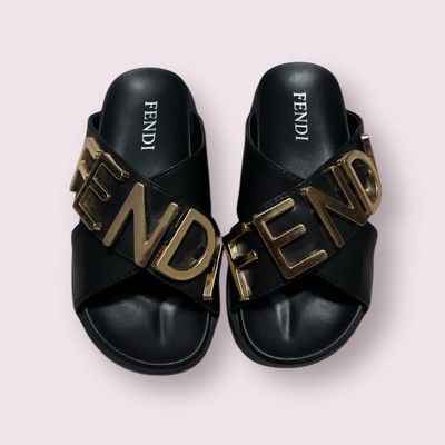 Fendi Kid s Fendigraphy Slide Sandals Leather
