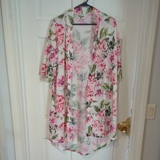 Show Me Your Mumu White Pink Floral Garden Of Blooms Brie Robe One Size