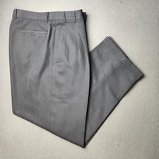 Zanella Vestito Pantalone Uomo 36x32 Grigio Vestito Pantaloni Polsini Doppiopetto