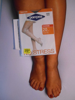Pompea Strumpfhose 20 DEN mit Blumenmuster Gr. S - Nebbia # 1238