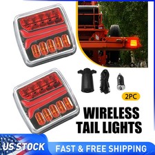 Led Magnetic Wireless Tow Towing Trailer Rear Tail Lights Battery Operated Usb