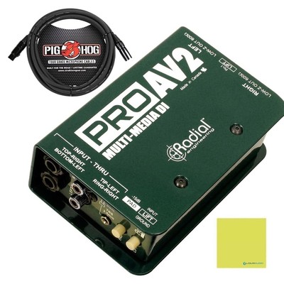 Radial Engineering ProAV2 Stereo Passive Multimedia Direct Box Bundle w/Pig H...