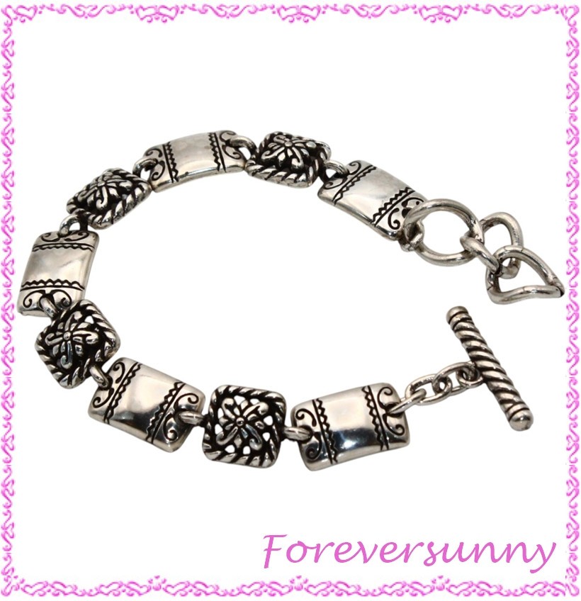 Brighton Vanity Etched Silver Toggle Bracelet - image 3